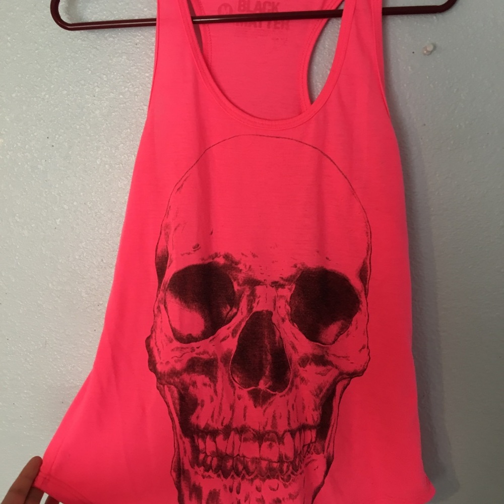 Neon Pink Skull Tank